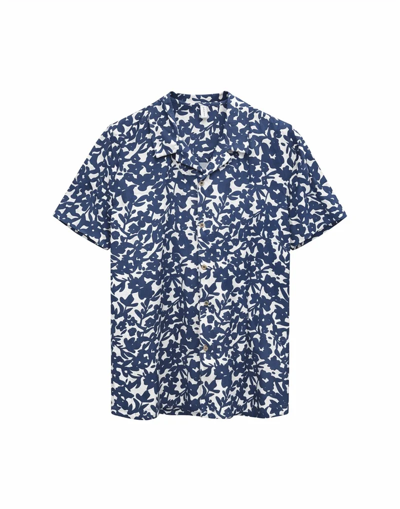 MAZINE Resort Shirt blue indigo/flowers