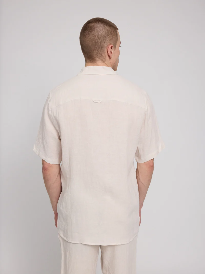 MAZINE Shortsleeve Linen Shirt moon