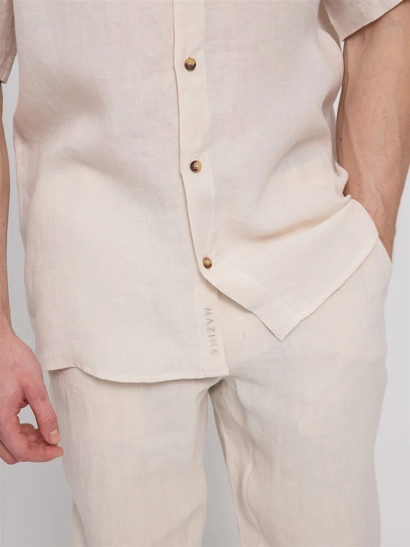 MAZINE Shortsleeve Linen Shirt moon