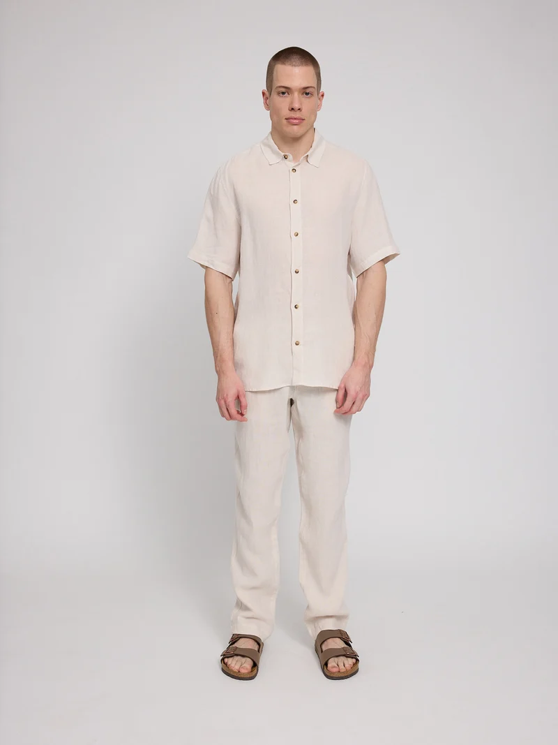 MAZINE Shortsleeve Linen Shirt moon