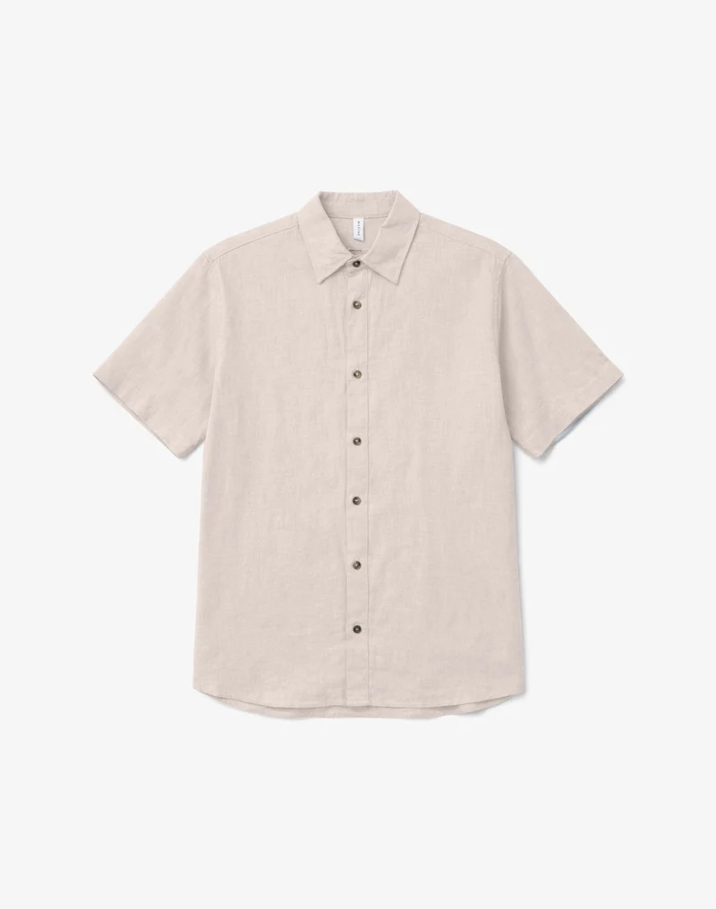 MAZINE Shortsleeve Linen Shirt moon