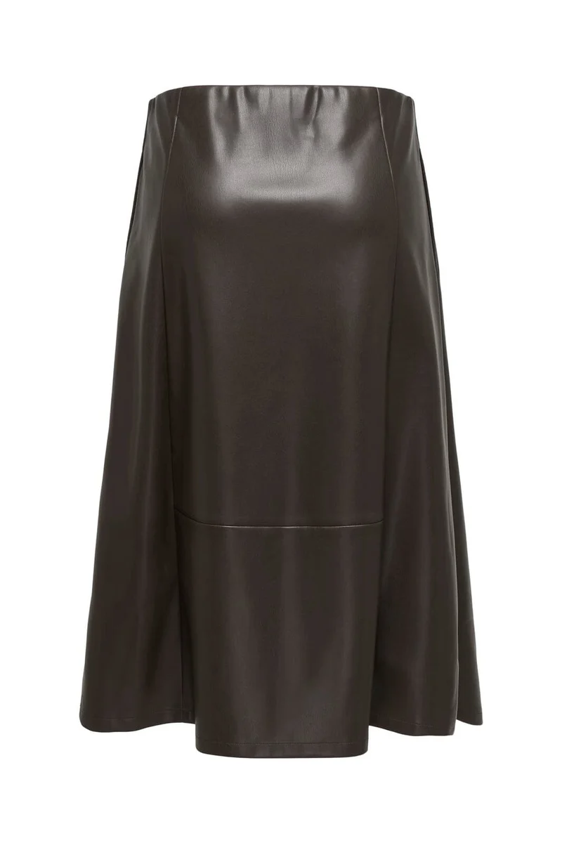 Only - Onlfiby Faux Leather Long Skirt - 5150258 Chocolate Torte