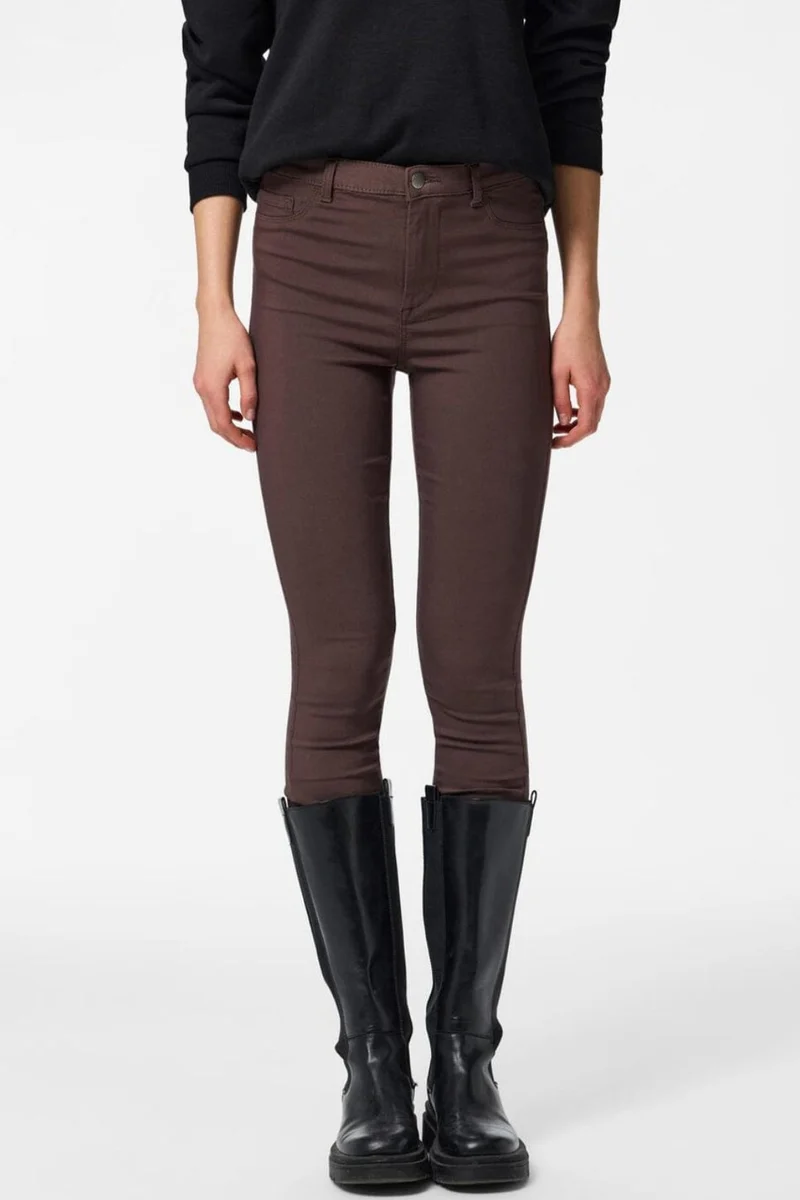 Pieces - Pchighskin Wear Jeggings - 5045710 Hot Fudge