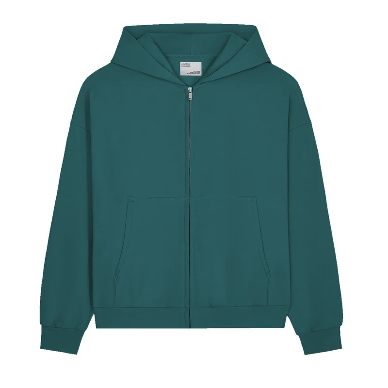 COLORFUL STANDARD Organic Oversized Zip Hood ocean green