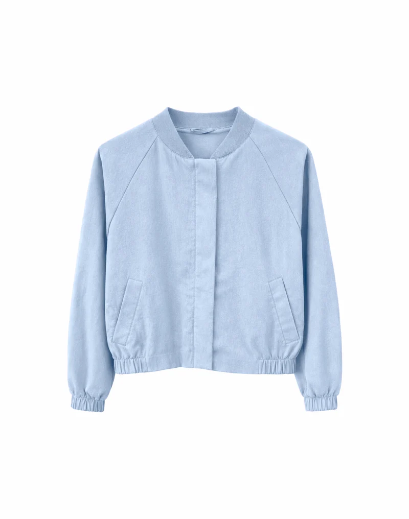 MAZINE Short Cotton Bomber light blue