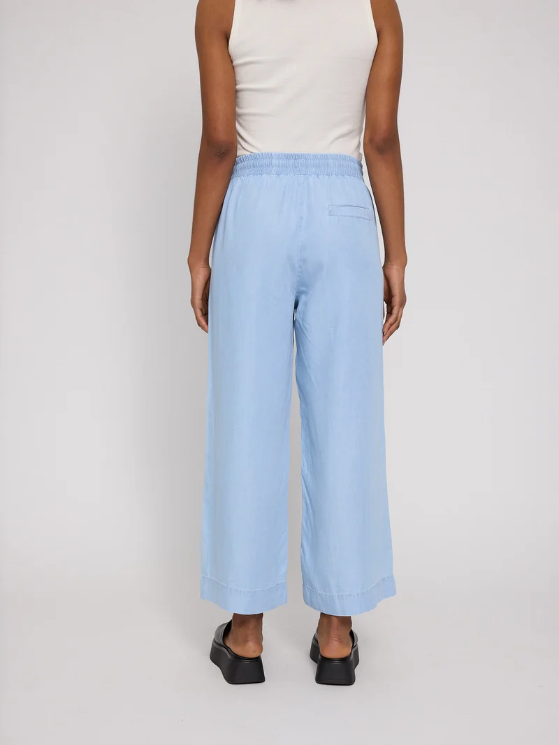MAZINE Wide Leg Tencel Pants Elastic light blue wash
