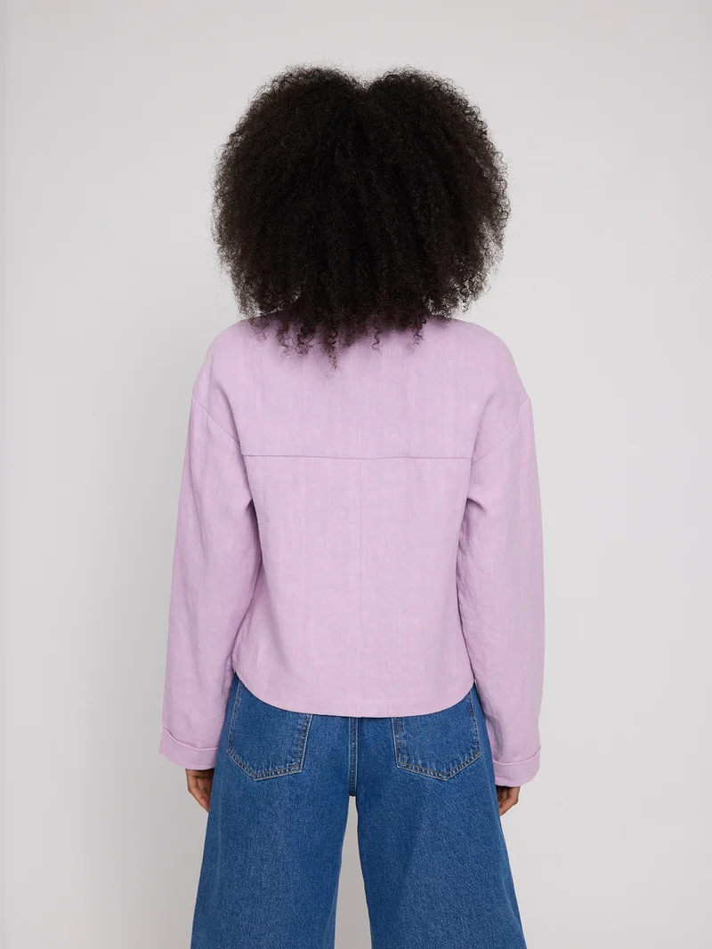 MAZINE Short Linen Jacket bright lavender