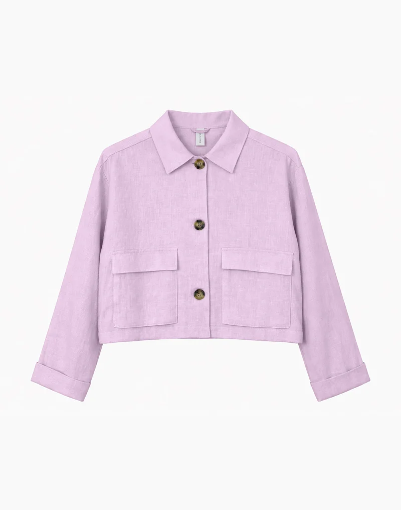 MAZINE Short Linen Jacket bright lavender