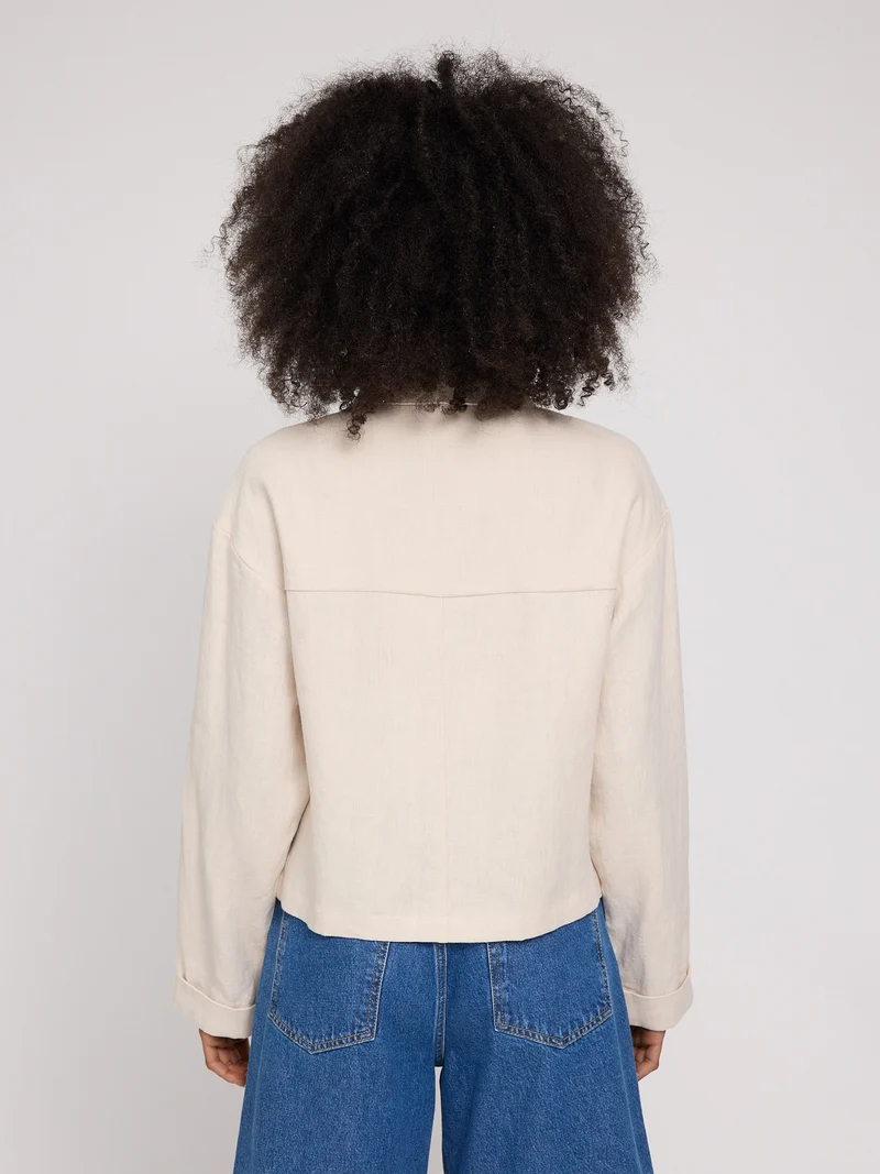 MAZINE Short Linen Jacket moon