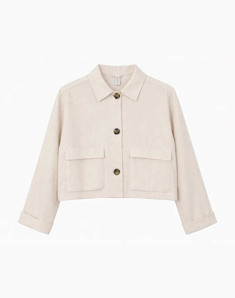 MAZINE Short Linen Jacket moon