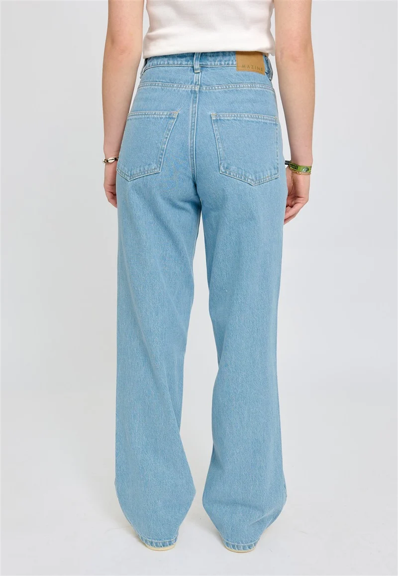 MAZINE Wide Leg Denim Pants light blue wash