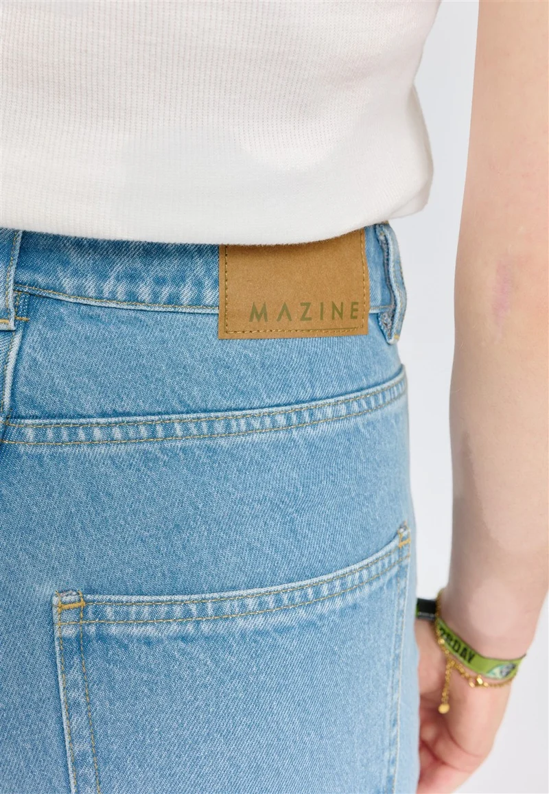 MAZINE Wide Leg Denim Pants light blue wash