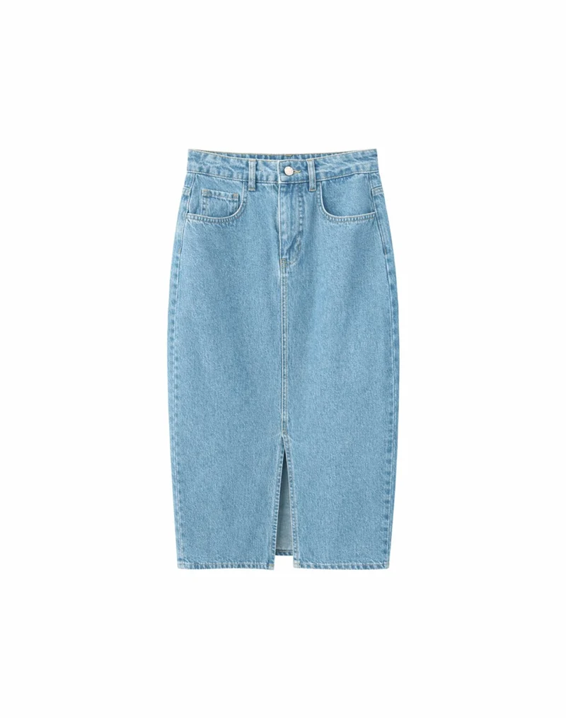 MAZINE Denim Maxi Skirt light blue wash