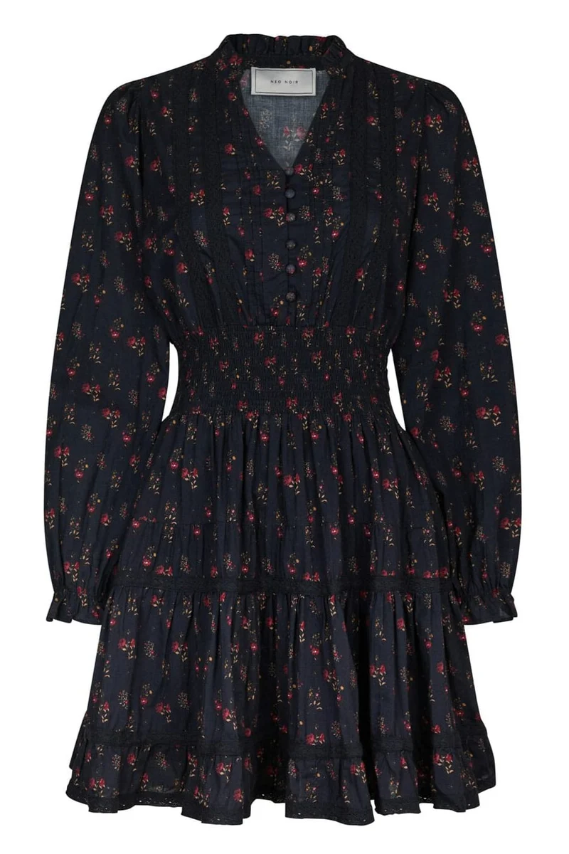 Neo Noir - Cornell Fine Print Dress 166552 - 702 - Dark Navy