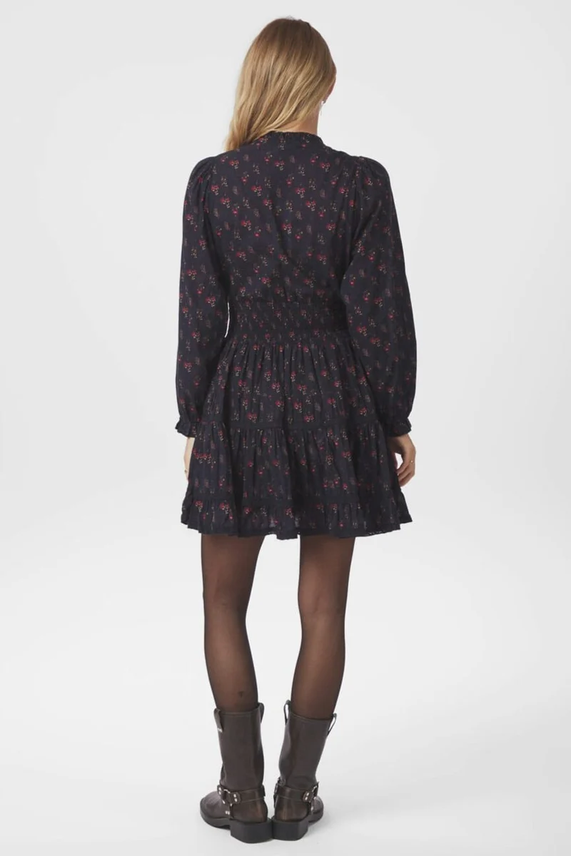 Neo Noir - Cornell Fine Print Dress 166552 - 702 - Dark Navy