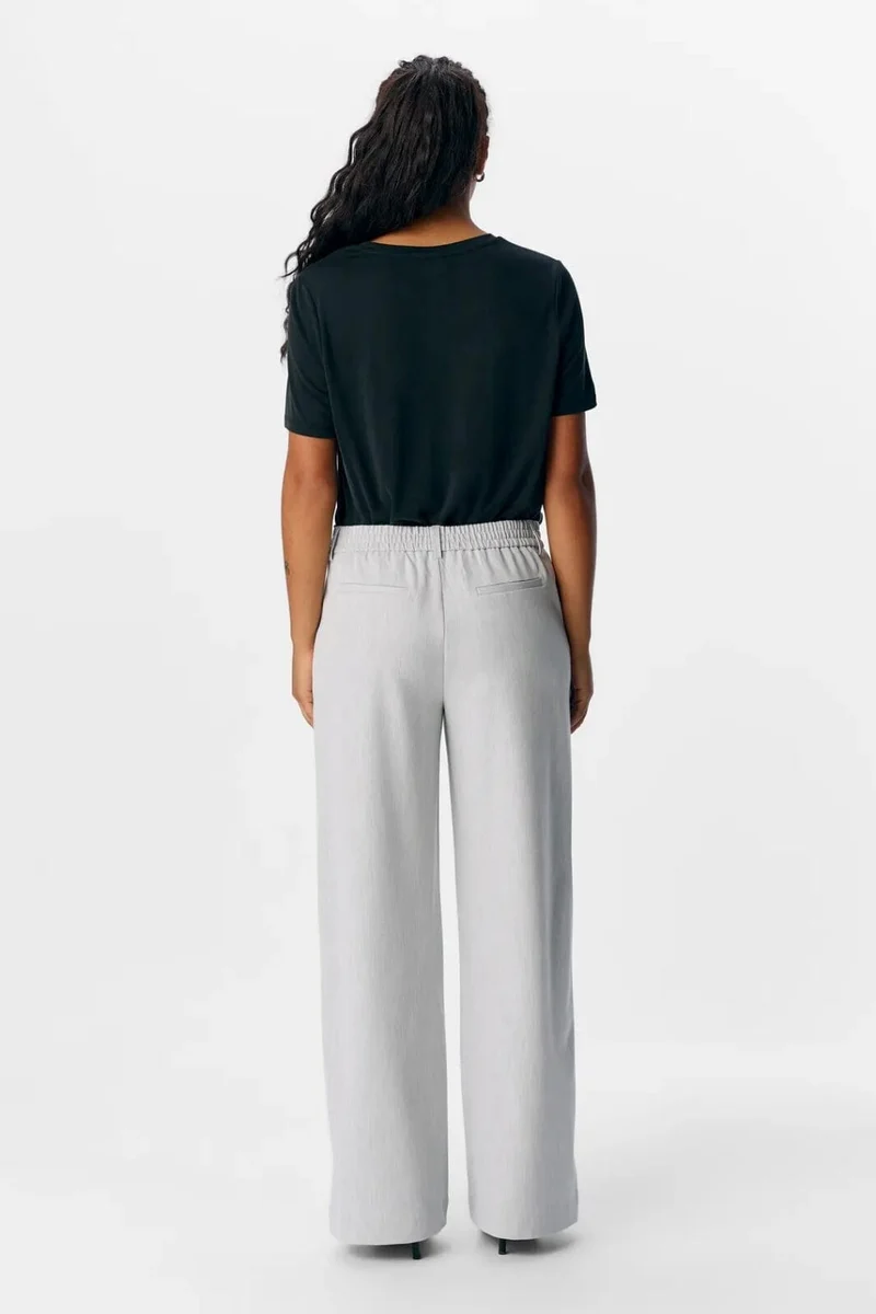 Object - Objlisa Wide Pant - 4656652 Light Grey Melange