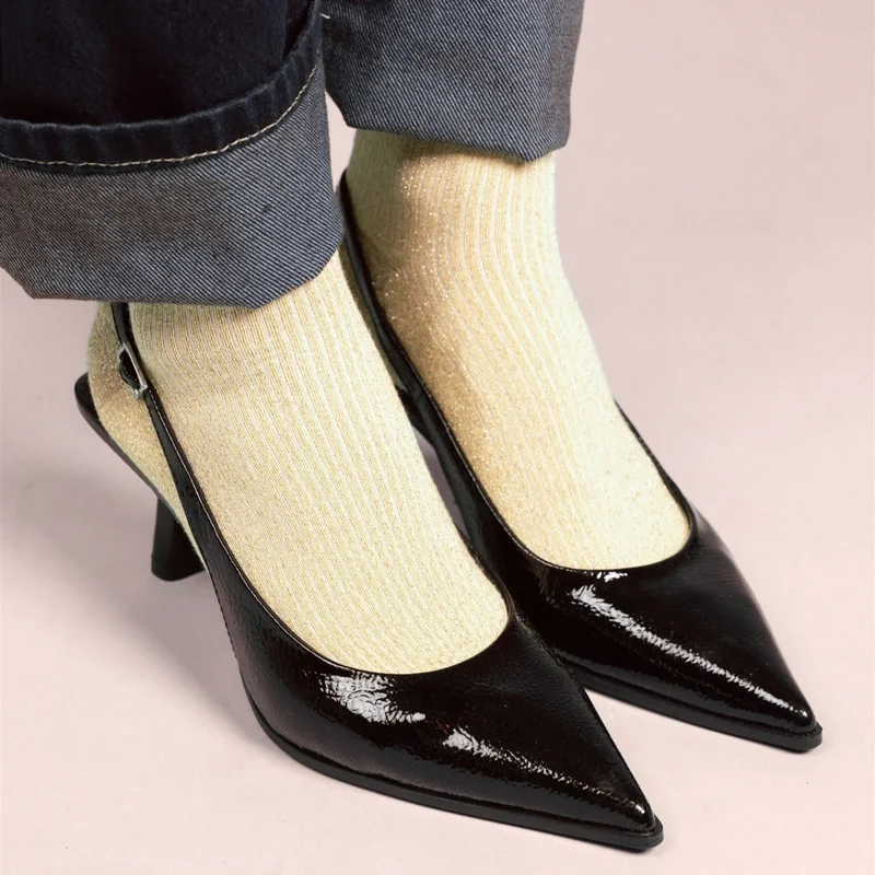 KLUE Glitter Lurex Socks lemon 36-40