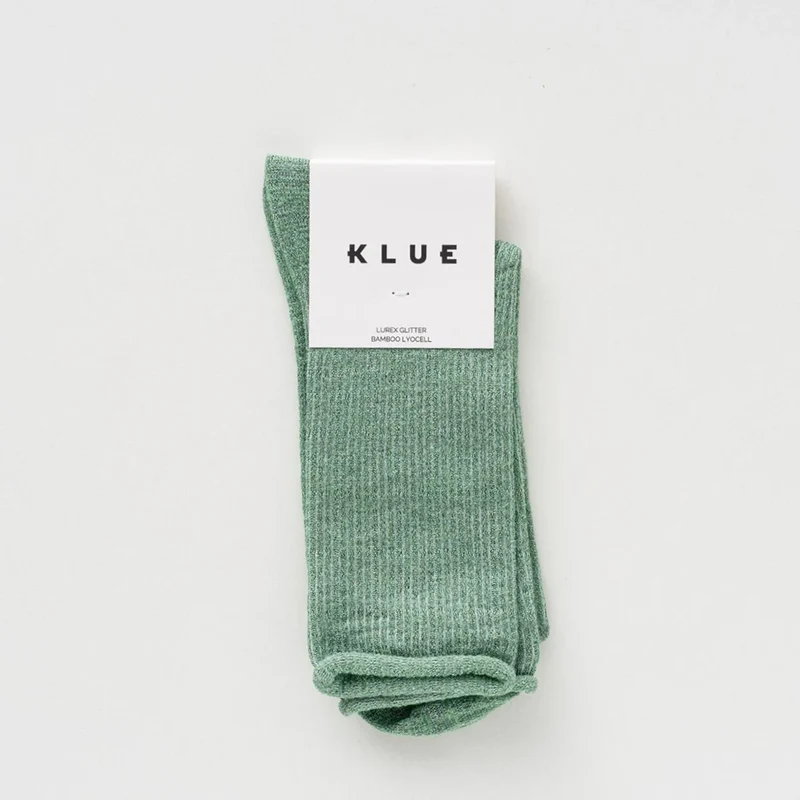 KLUE Glitter Lurex Socks mint green 36-40