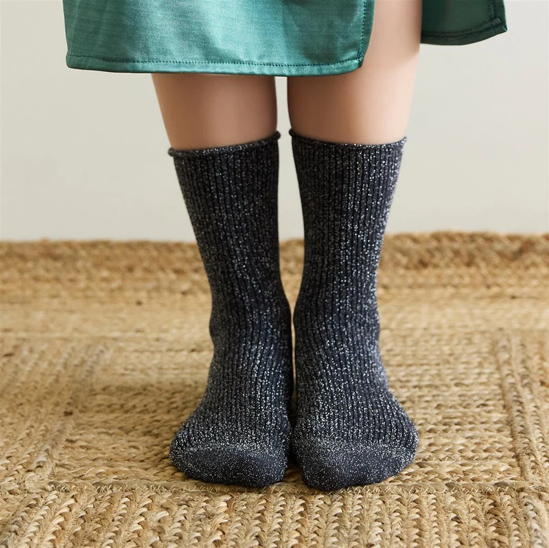 KLUE Glitter Lurex Socks grey 36-40