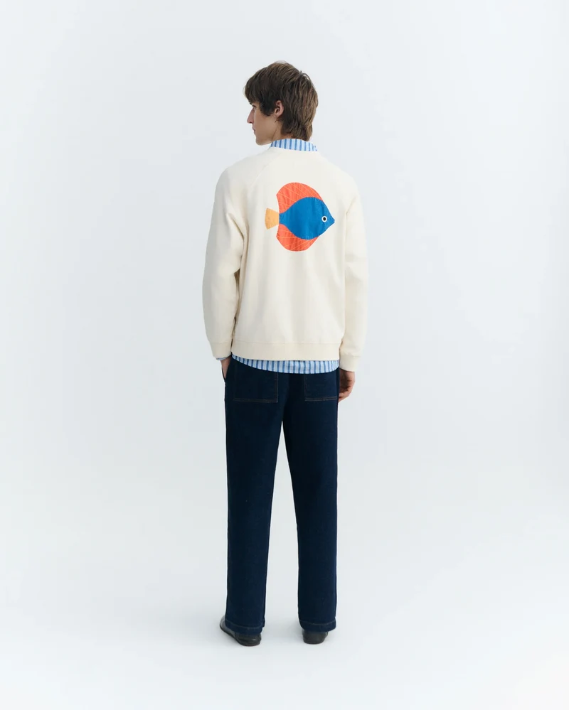 THINKING MU Dori Patch Pannacota Pepe Sweatshirt ecru