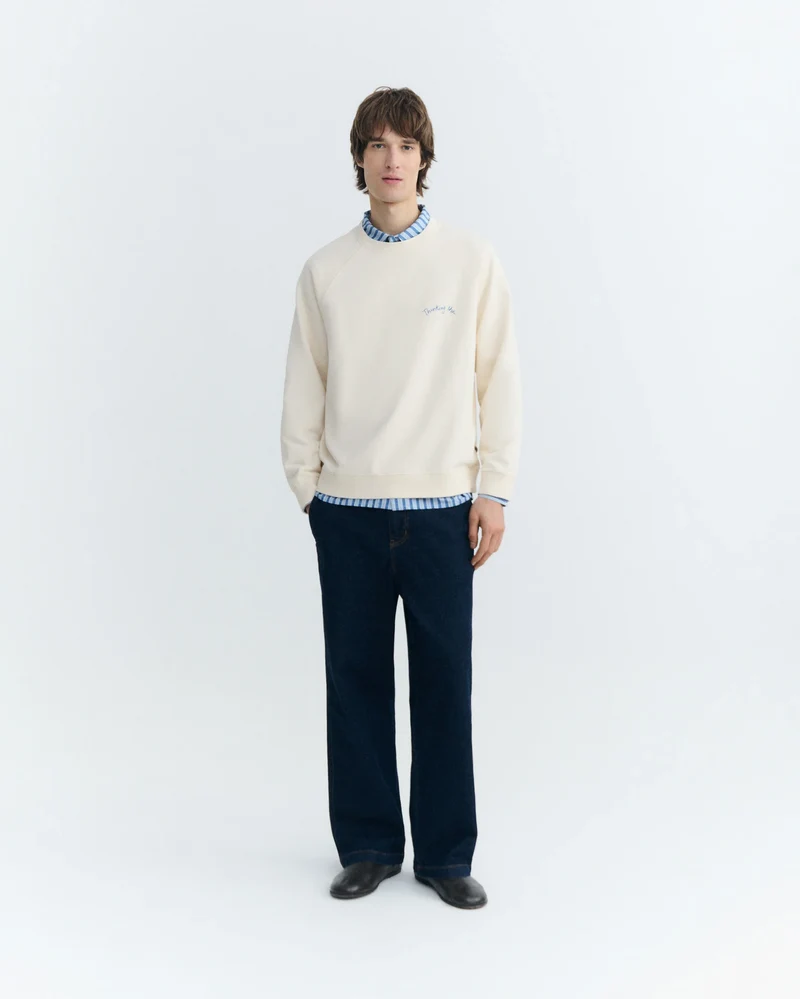 THINKING MU Dori Patch Pannacota Pepe Sweatshirt ecru