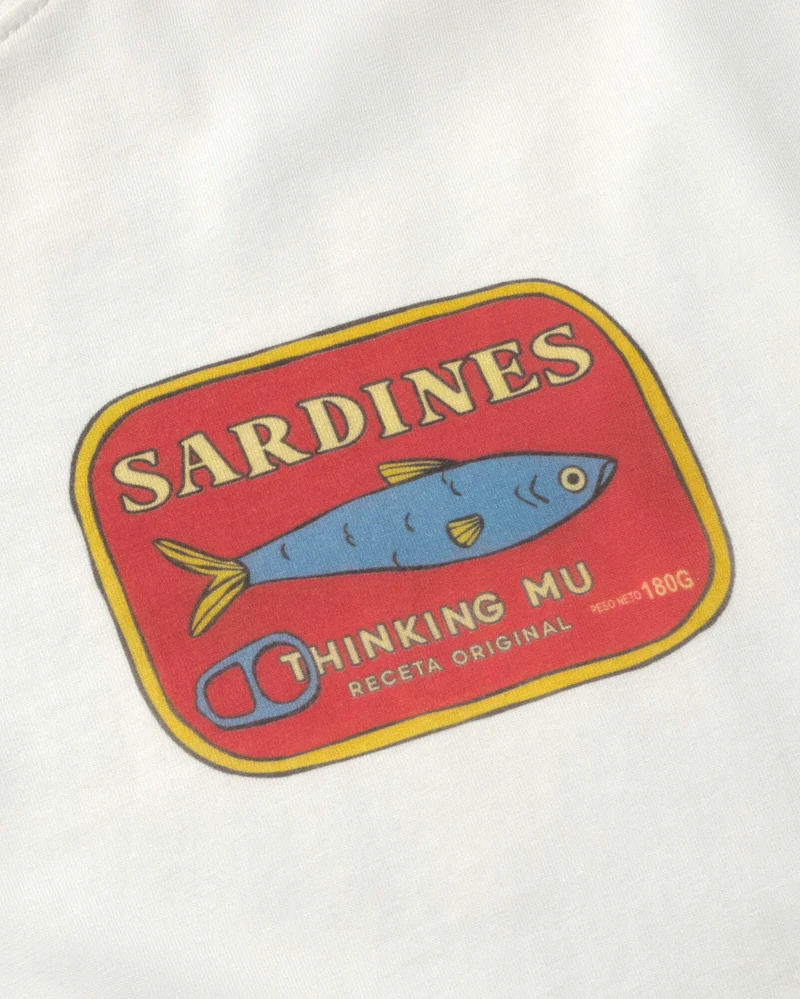 THINKING MU Sardines Aaron Tee white