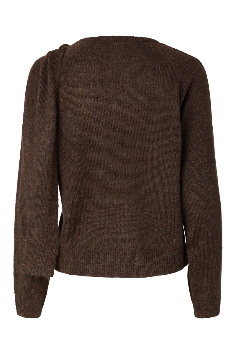 Yas - Yascala Ls Cape Knit Pullover - 5237991 Chocolate Brown