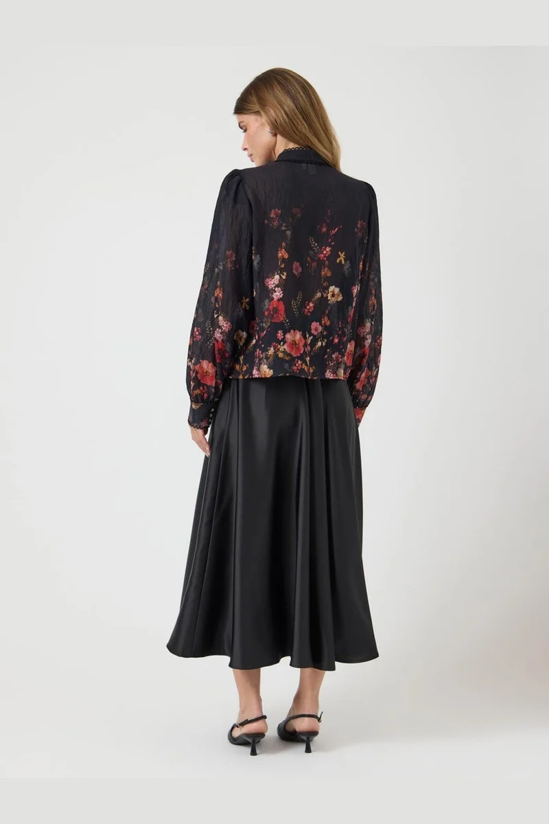 YAS - Yasromantica Ls Shirt - 4850512 Black Romantica Aop