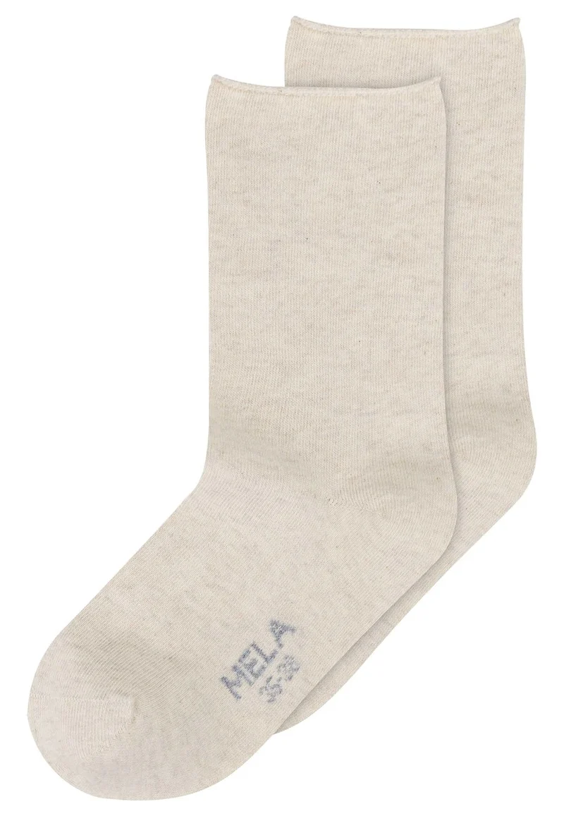 MELAWEAR Rollsaum Socken 2 Paare cream melange