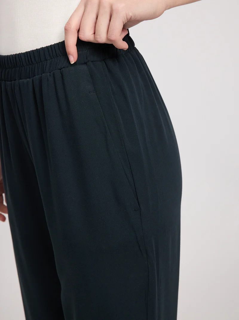 MAZINE Straight Leg Viscose Pants black