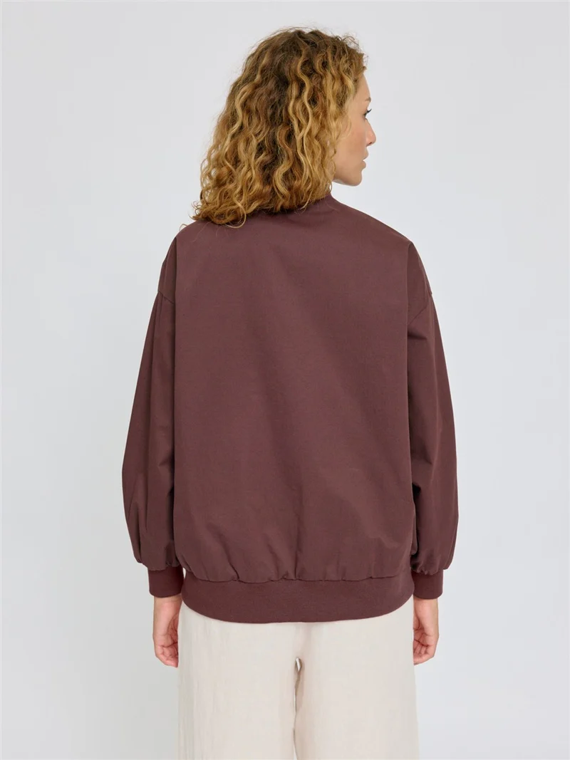 MAZINE Loose Fit Cotton Bomber dark chocolate