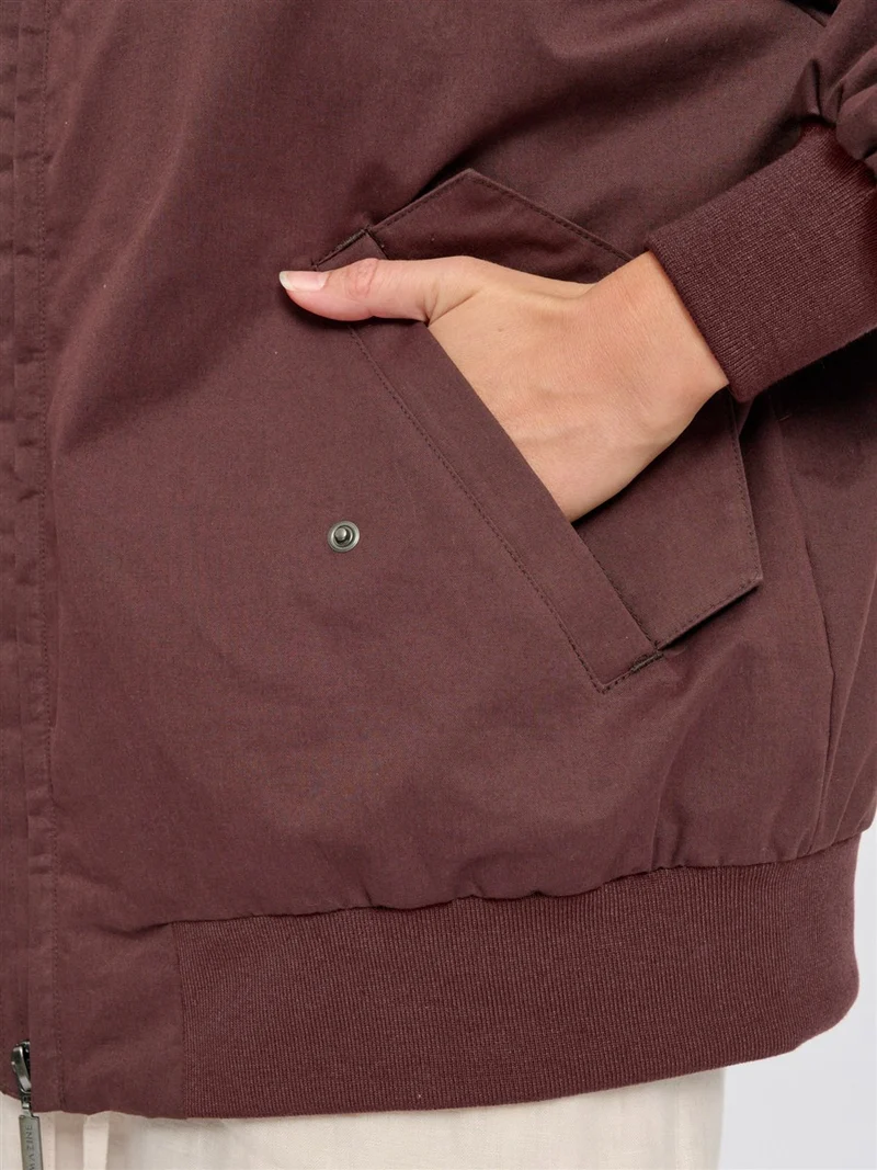 MAZINE Loose Fit Cotton Bomber dark chocolate
