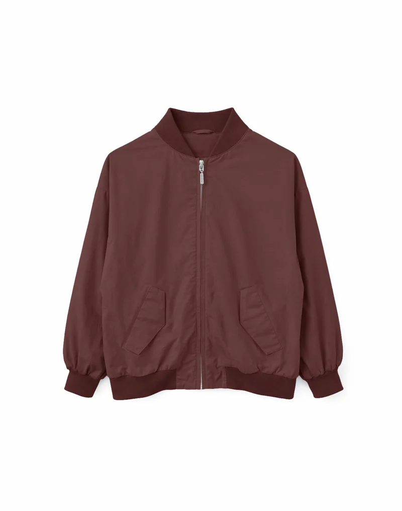 MAZINE Loose Fit Cotton Bomber dark chocolate