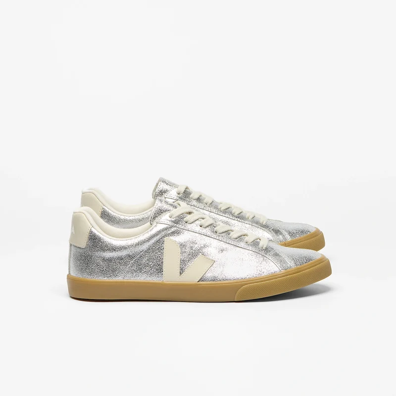 VEJA Esplar Logo Suede Silver Pierre Natural
