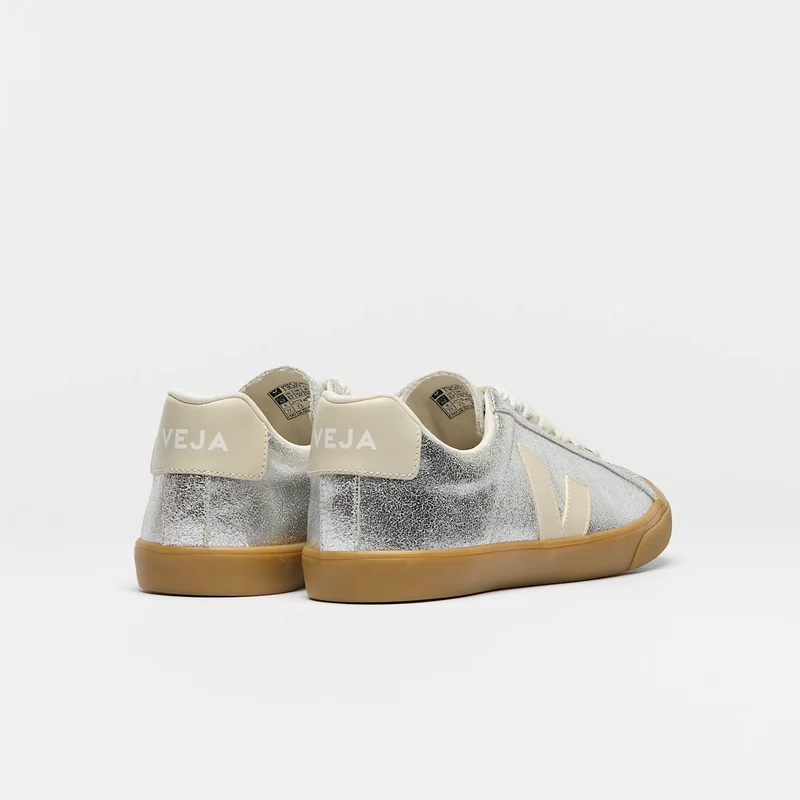 VEJA Esplar Logo Suede Silver Pierre Natural