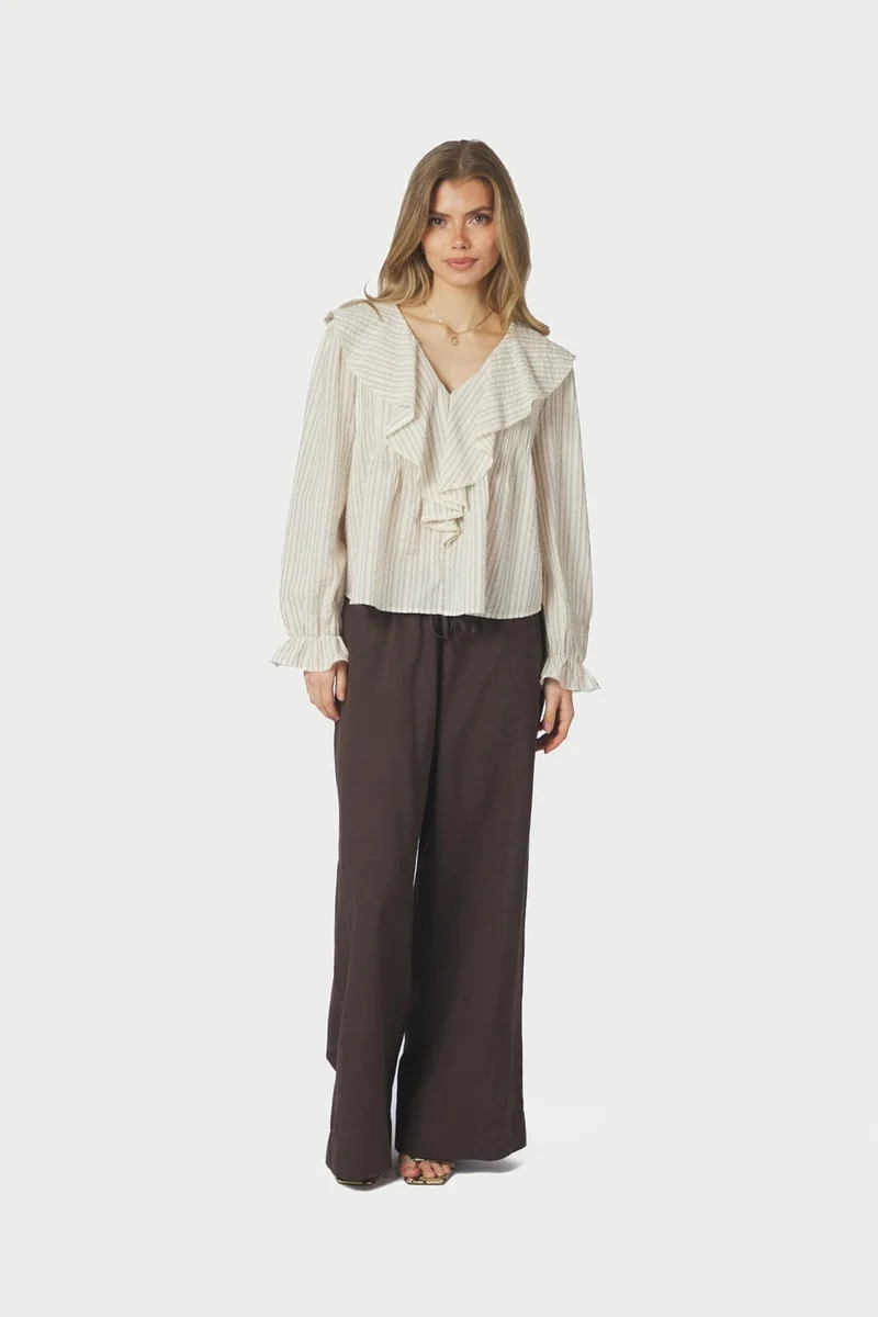 Neo Noir - Heifa Linen Pants 167698 - 676 - Dark Brown