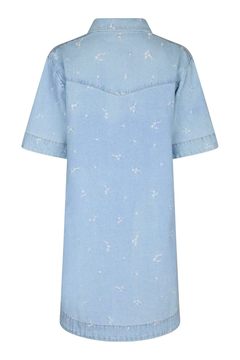 Neo Noir - Saras Denim Emb Dress 166045 - 145 - Light Blue