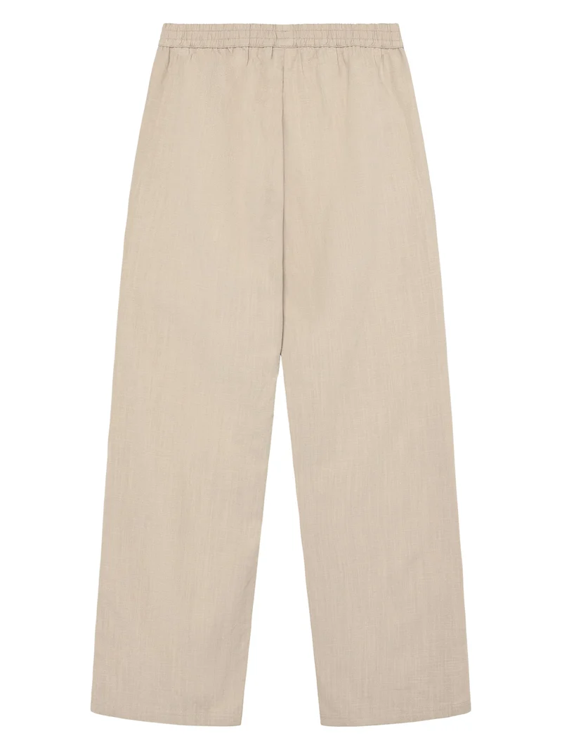 KNOWLEDGE COTTON APPAREL Posey Wide Linen-Mix Pants light feather gray