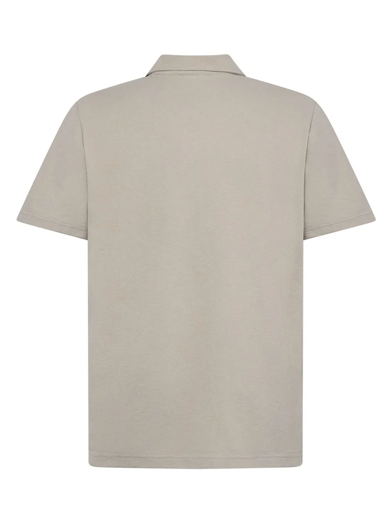 KNOWLEDGE COTTON APPAREL Loose Bouclé Polo light feather gray