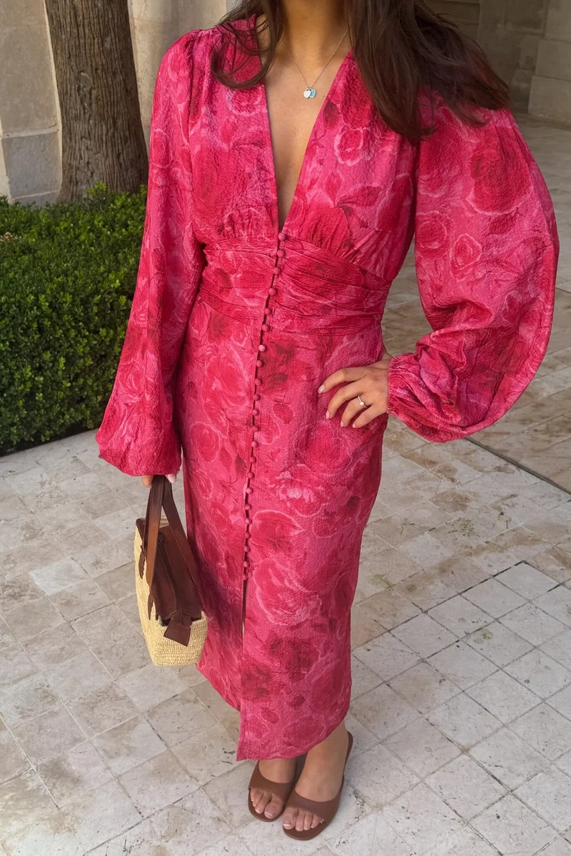 BYIC - Adaic Long Dress A23983 - Soft Rose Print