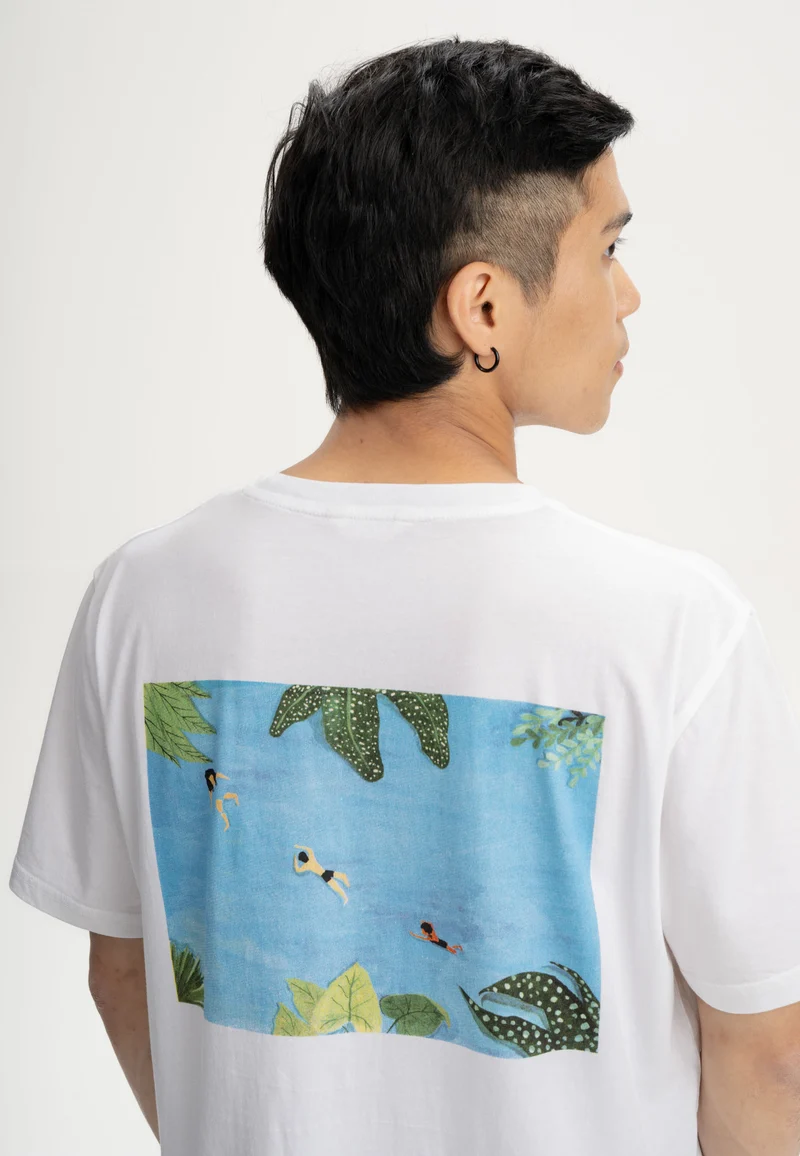 MELAWEAR Men T-Shirt Artist Edition Atelier Mave weiß / print secret lake