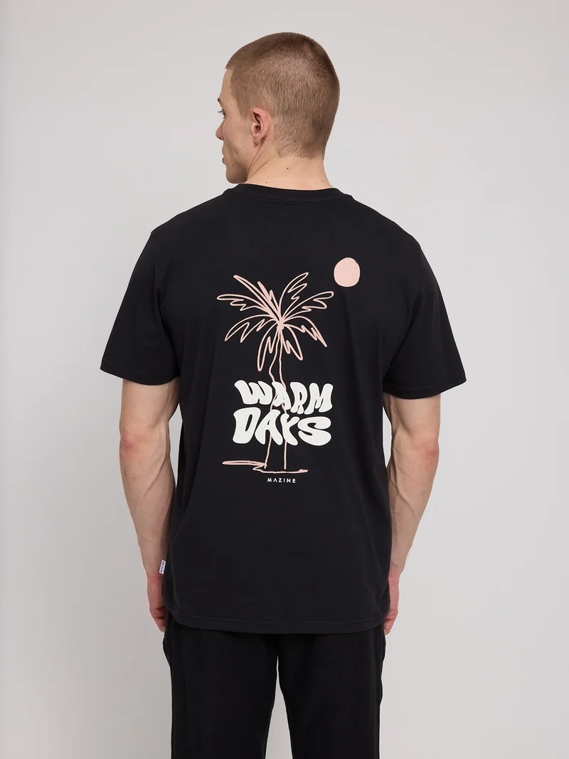 MAZINE Back Print T-Shirt black/warm days