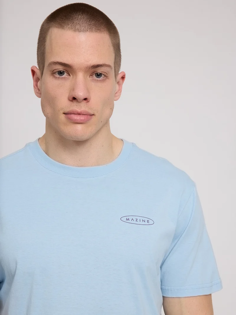MAZINE Back Print T-Shirt ice blue/camera