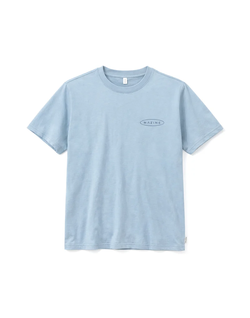 MAZINE Back Print T-Shirt ice blue/camera