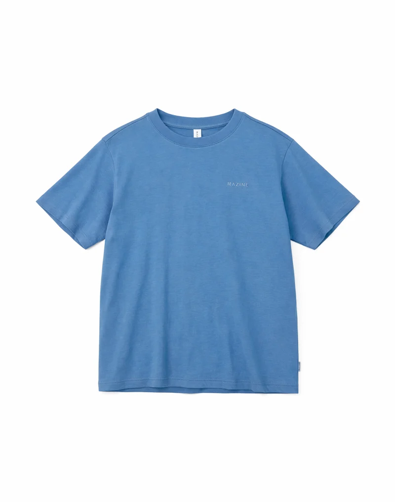 MAZINE Heavy Back Print T-Shirt blue/bike