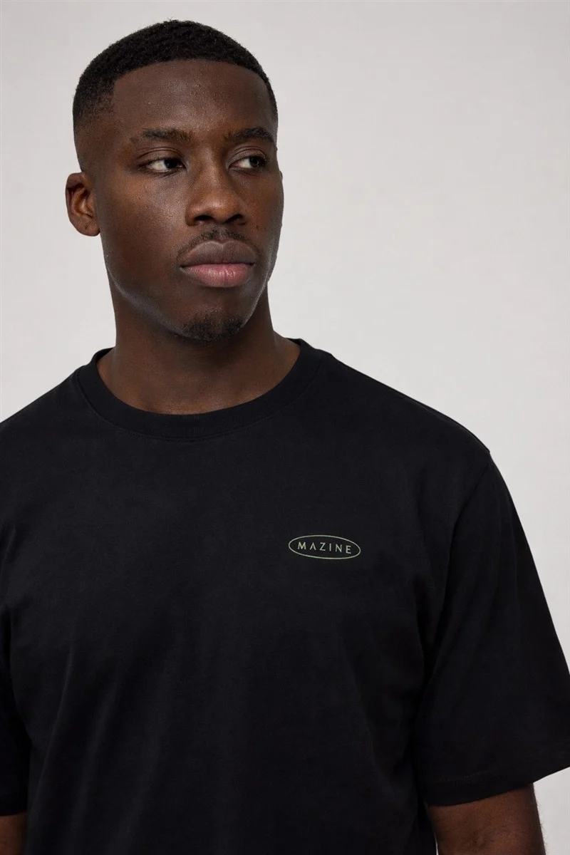 MAZINE Back Print Theme T-Shirt black/camera