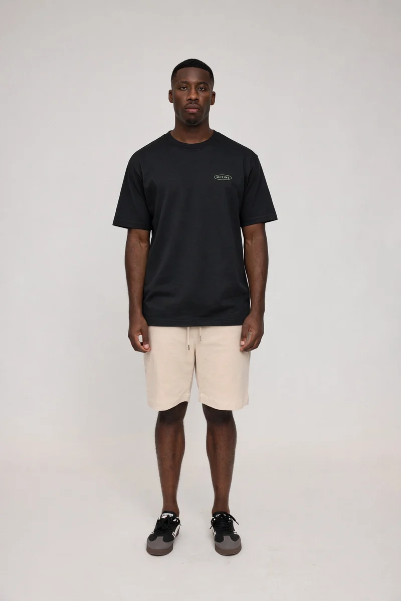 MAZINE Back Print Theme T-Shirt black/camera