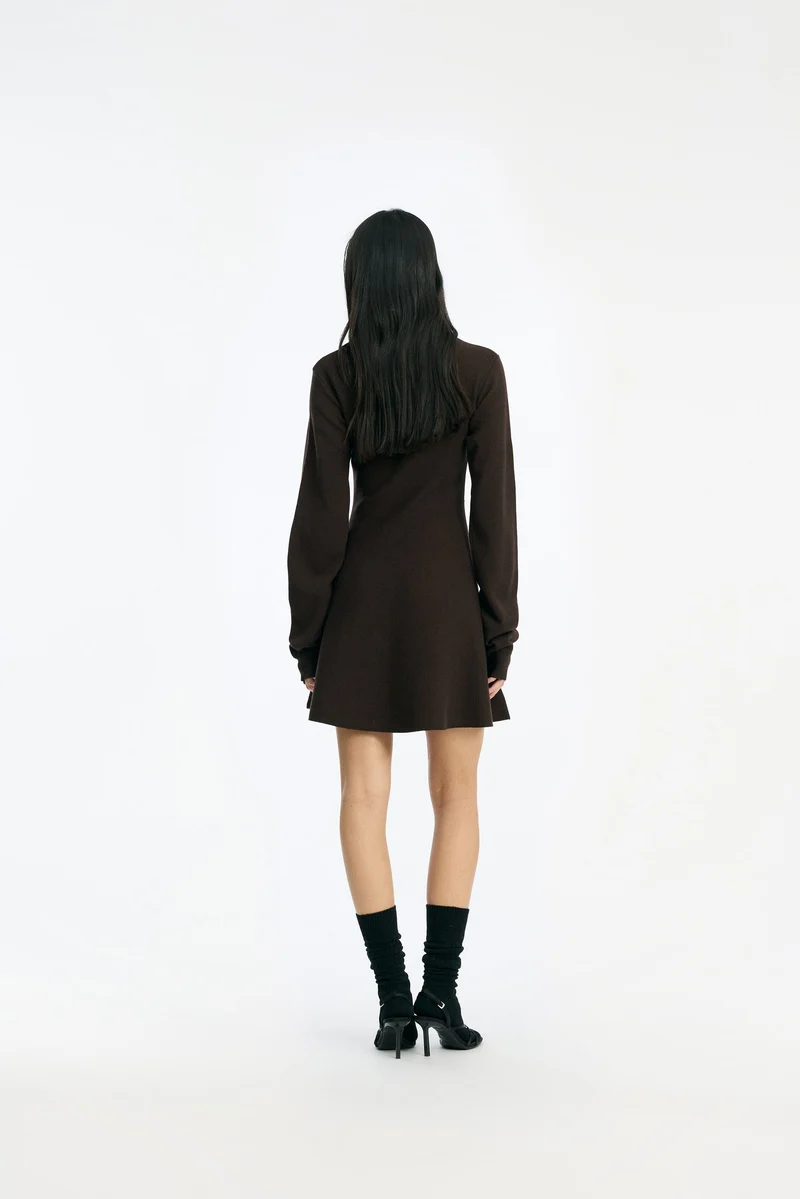 Rotate - Slinky Knit Polo 1151373118 - 3118 Shaved Chocolate