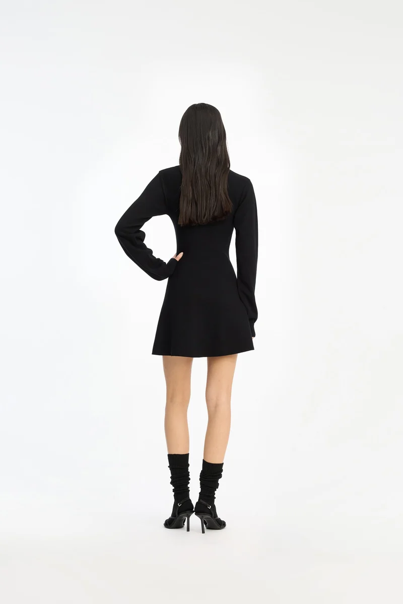 Rotate - Slinky Knit Polo 115137000 - 000 1000 Black Comb.