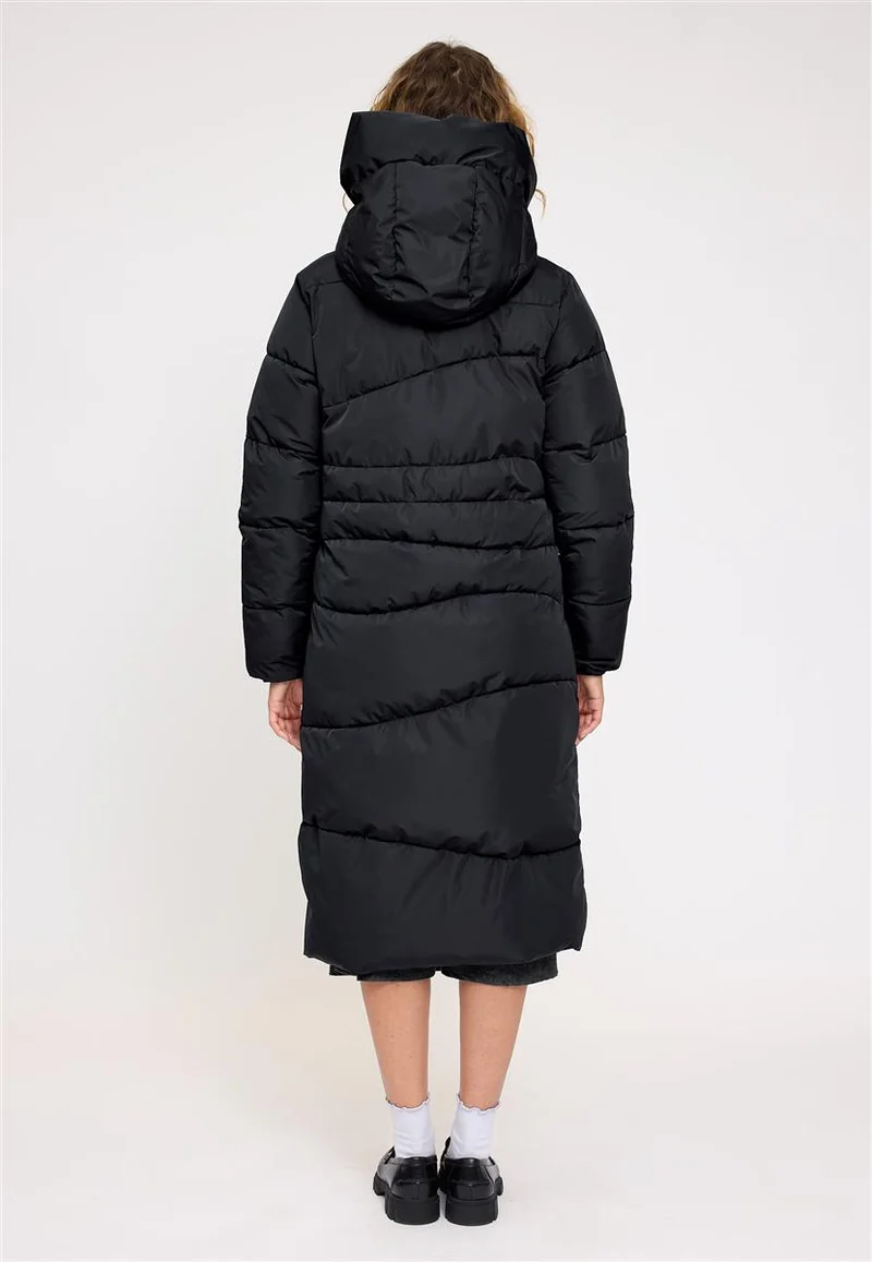 MAZINE Waves Quilt Puffer Coat black